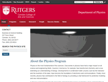 Tablet Screenshot of physics.camden.rutgers.edu