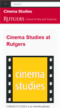 Mobile Screenshot of cinemastudies.rutgers.edu